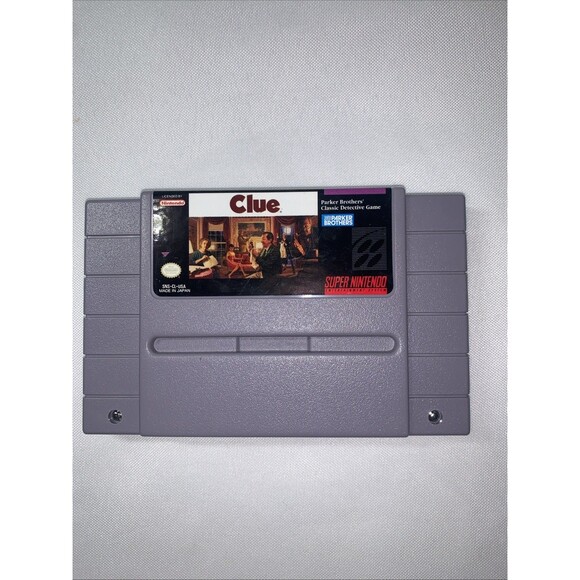 Vintage Video Game Clue SNES CIB Super Nintendo Game Cartridge